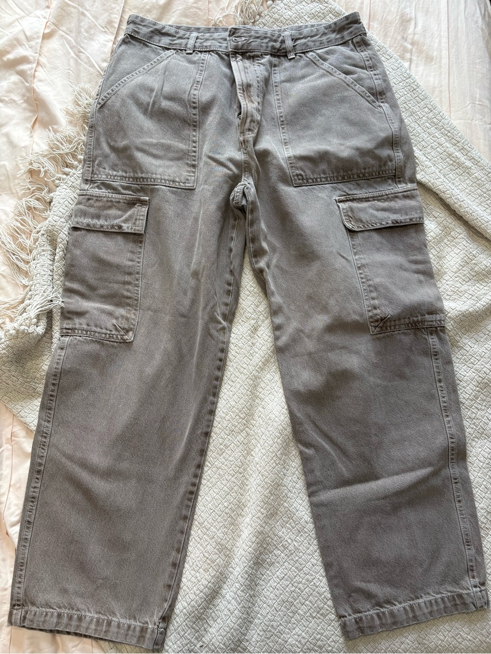 Men's Faded Brown Cargo Work Pants